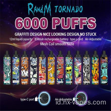 Randm tornado 6000 puffs vape sekali pakai
